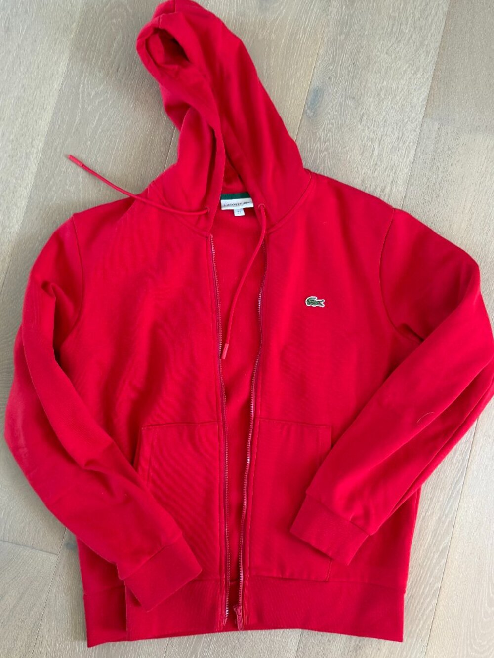 NEW! Lacoste red zip hoodie